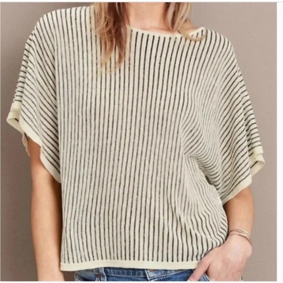 Eileen Fisher Tops - Eileen Fisher Linen Blend Stripe Boxy Tee